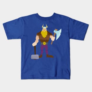 Cartoon viking man Kids T-Shirt